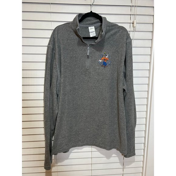 Vintage Disneyland Goofy Fleece 1/4‎ Zip Sweater - Size XL - Picture 1 of 3